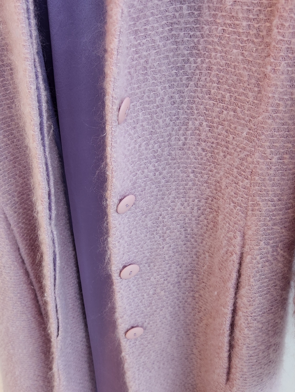 Matthew Williamson Soft Lilac Long Wool-Blend Trench Coat - Picture 5 of 7